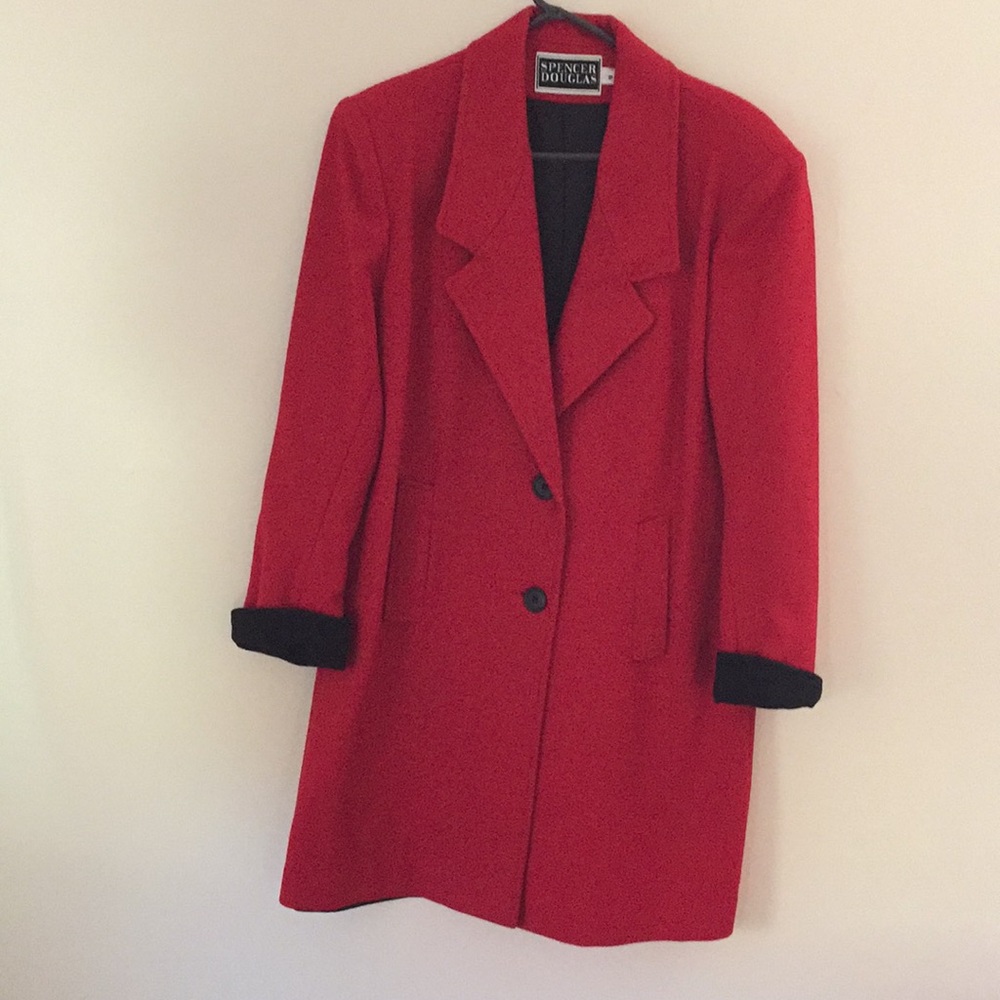 Red pea coat